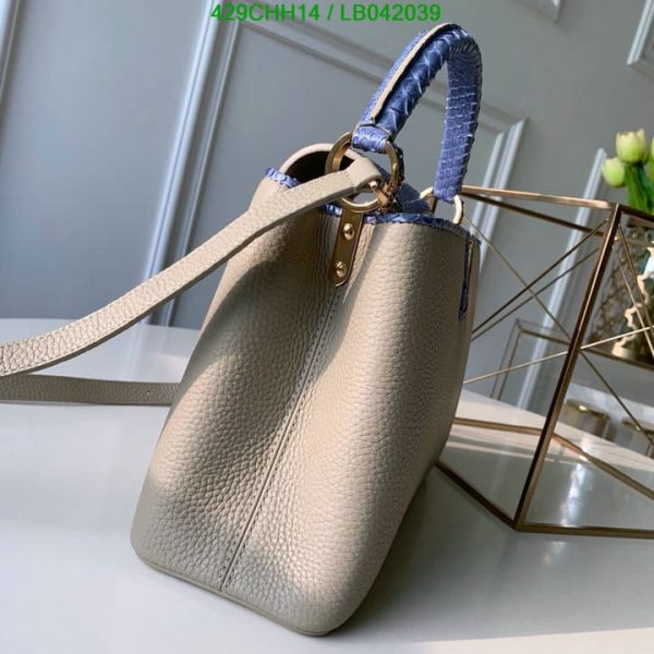 Louis Vuitton 1:1 Mirror Replica  Galet Taurillon Leather and Python Capucines BB Bag LB04203989564