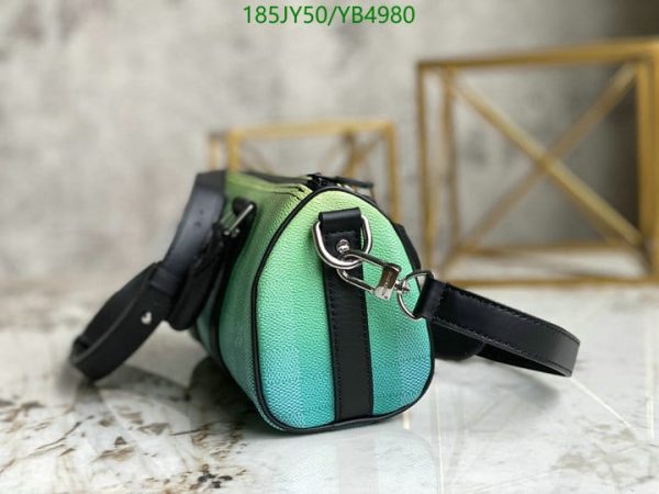 Louis Vuitton 1:1 Mirror Replica Gradient Green Damier Stripes Coated Canvas Shoulder Bag YB49807654329