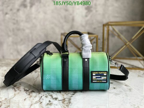 Louis Vuitton 1:1 Mirror Replica Gradient Green Damier Stripes Coated Canvas Shoulder Bag YB49807654329