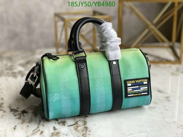 Louis Vuitton 1:1 Mirror Replica Gradient Green Damier Stripes Coated Canvas Shoulder Bag YB49807654329