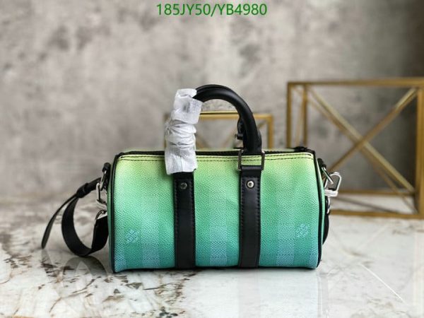 Louis Vuitton 1:1 Mirror Replica Gradient Green Damier Stripes Coated Canvas Shoulder Bag YB49807654329