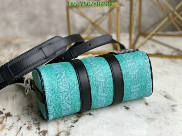 Louis Vuitton 1:1 Mirror Replica Gradient Green Damier Stripes Coated Canvas Shoulder Bag YB49807654329