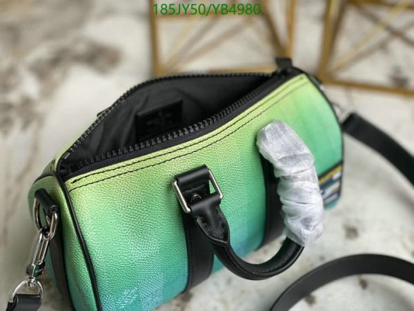 Louis Vuitton 1:1 Mirror Replica Gradient Green Damier Stripes Coated Canvas Shoulder Bag YB49807654329