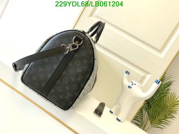 Louis Vuitton 1:1 Mirror Replica Grey Black Printed Louis Vuitton Duffie Bag LB06120494123