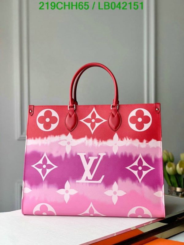 Louis Vuitton 1:1 Mirror Replica Handbag Escale On The Go GM in Red (Tie Dye Rouge)  LB04215178654