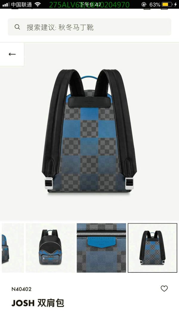 Louis Vuitton 1:1 Mirror Replica Josh Backpack Damier Graphite Giant LBV0204970631