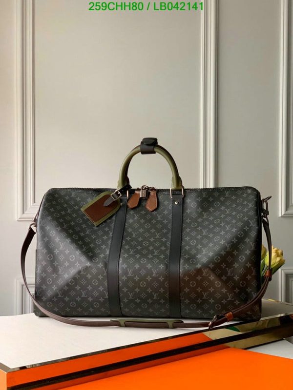 Louis Vuitton 1:1 Mirror Replica Keepall Bandouli re Monogram Macassar LB04214193123