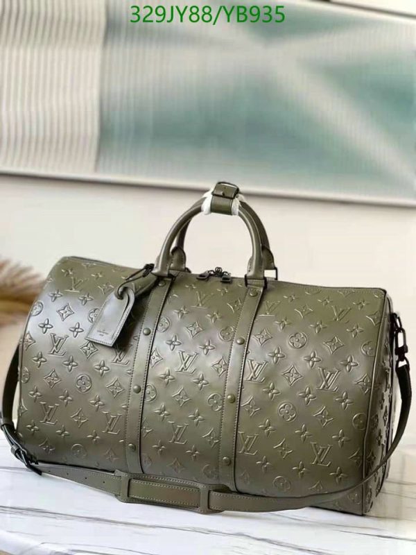 Louis Vuitton 1:1 Mirror Replica Khaki Keepall Bandouliere YB93567654345