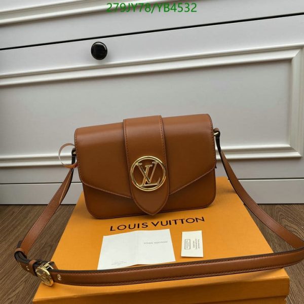 Louis Vuitton 1:1 Mirror Replica Leather Handbag In Orange YB45321976548