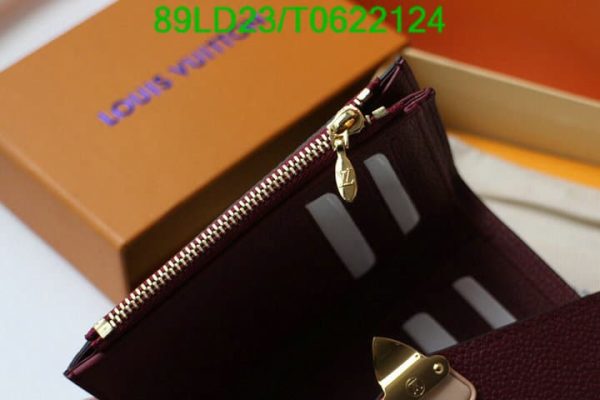 Louis Vuitton 1:1 Mirror Replica Leather Portefeuille Ariane Raisin Tri-Fold Wallet T062212431267