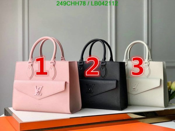 Louis Vuitton 1:1 Mirror Replica Lock Meet Tote PM 2Way Bag White LB04211226324