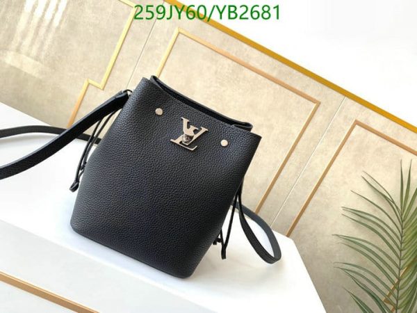 Louis Vuitton 1:1 Mirror Replica Lockme Bucket Bag Leather Nano YB26811978654