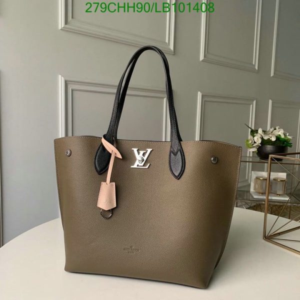 Louis Vuitton 1:1 Mirror Replica Lockme Go Tote Leather Green LB10140831242