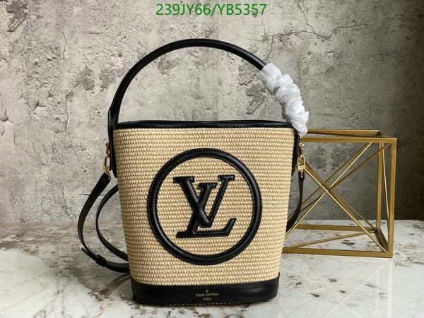 Louis Vuitton 1:1 Mirror Replica Logo Straw Bag  YB53575678432