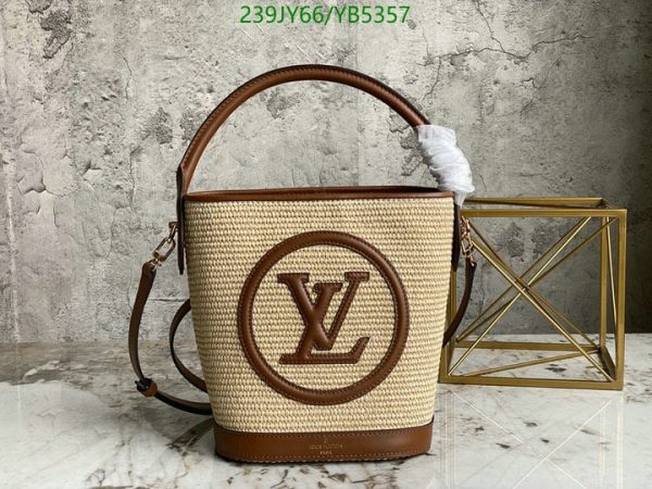 Louis Vuitton 1:1 Mirror Replica Logo Straw Bag  YB53575678432