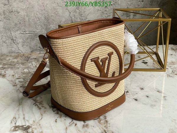 Louis Vuitton 1:1 Mirror Replica Logo Straw Bag  YB53575678432