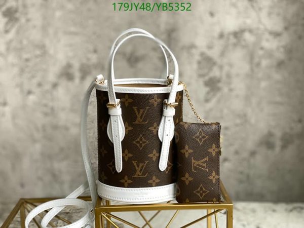 Louis Vuitton 1:1 Mirror Replica Monogram Nano Match Bucket Bag White YB53525467893