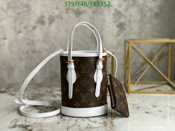 Louis Vuitton 1:1 Mirror Replica Monogram Nano Match Bucket Bag White YB53525467893