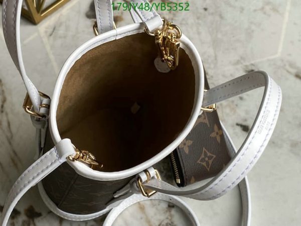 Louis Vuitton 1:1 Mirror Replica Monogram Nano Match Bucket Bag White YB53525467893