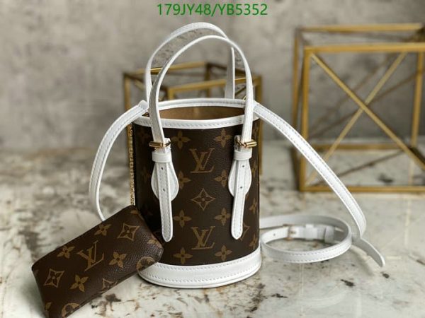 Louis Vuitton 1:1 Mirror Replica Monogram Nano Match Bucket Bag White YB53525467893