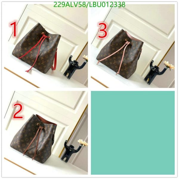 Louis Vuitton 1:1 Mirror Replica NEONOE Handbag Monogram Canvas MM Poppy LBU0123383124