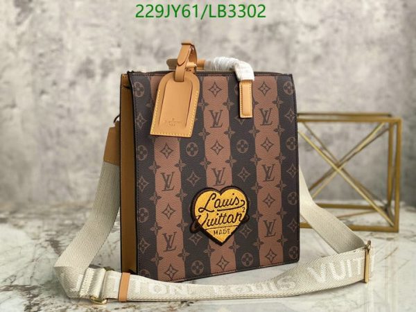 Louis Vuitton 1:1 Mirror Replica  NIGO Brown Monogram Stripes Coated  LB33029412345