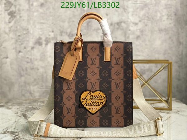 Louis Vuitton 1:1 Mirror Replica  NIGO Brown Monogram Stripes Coated  LB33029412345