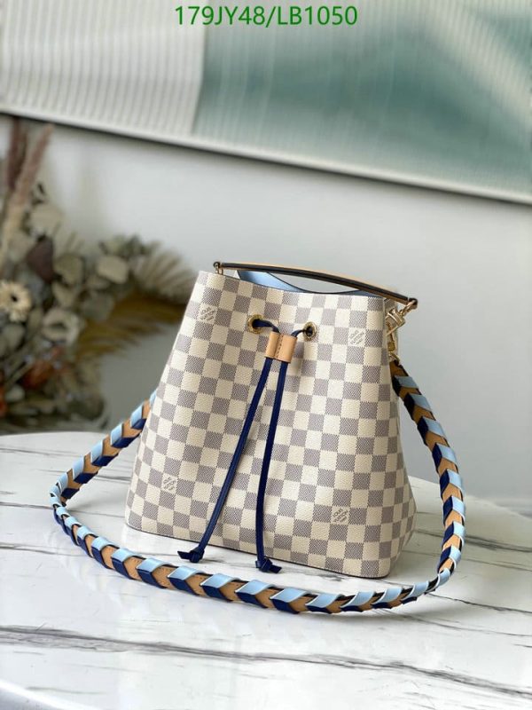 Louis Vuitton 1:1 Mirror Replica NeoNoe Handbag Damier with Braided Detail MM  LB10506754321