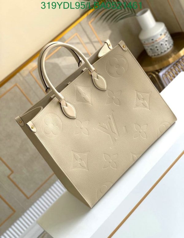 Louis Vuitton 1:1 Mirror Replica Onthego medium tote bag cream Gray Logo LBA0521461312