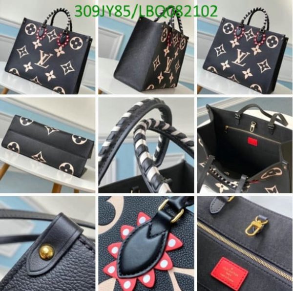 Louis Vuitton 1:1 Mirror Replica Original Onthego medium tote bag black  LBQ0821024123