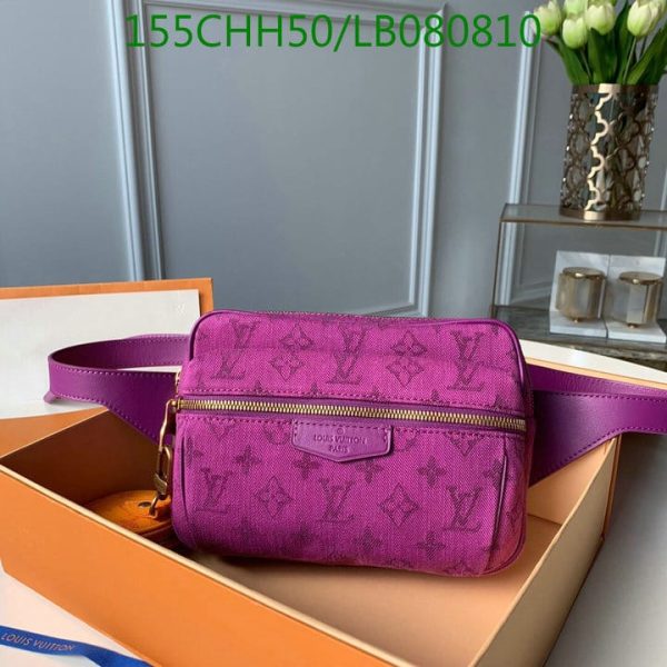 Louis Vuitton 1:1 Mirror Replica Outdoor Bumbag in Purple Monogram Denim LB08081076543