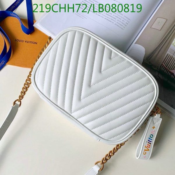 Louis Vuitton 1:1 Mirror Replica  Pale Blue Leather Wave Chain PM Bag  LB08081989756