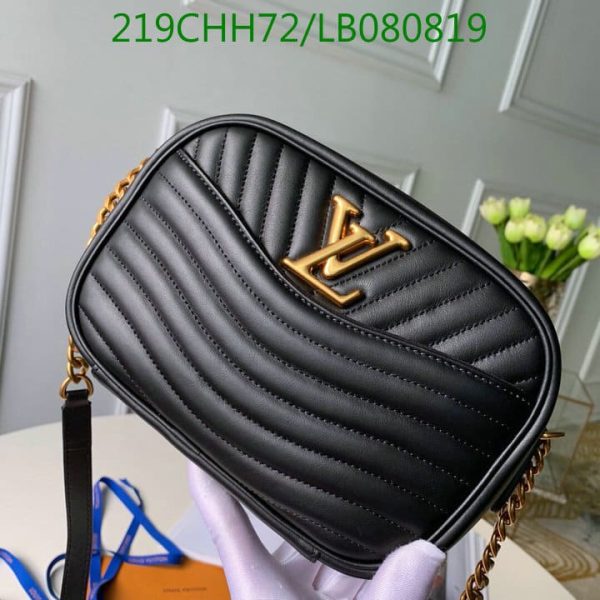 Louis Vuitton 1:1 Mirror Replica  Pale Blue Leather Wave Chain PM Bag  LB08081989756