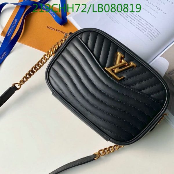 Louis Vuitton 1:1 Mirror Replica  Pale Blue Leather Wave Chain PM Bag  LB08081989756