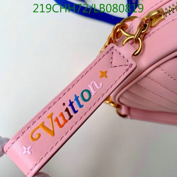 Louis Vuitton 1:1 Mirror Replica  Pale Blue Leather Wave Chain PM Bag  LB08081989756