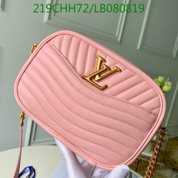 Louis Vuitton 1:1 Mirror Replica  Pale Blue Leather Wave Chain PM Bag  LB08081989756