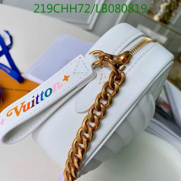 Louis Vuitton 1:1 Mirror Replica  Pale Blue Leather Wave Chain PM Bag  LB08081989756