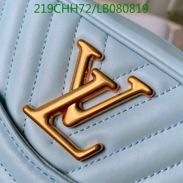 Louis Vuitton 1:1 Mirror Replica  Pale Blue Leather Wave Chain PM Bag  LB08081989756