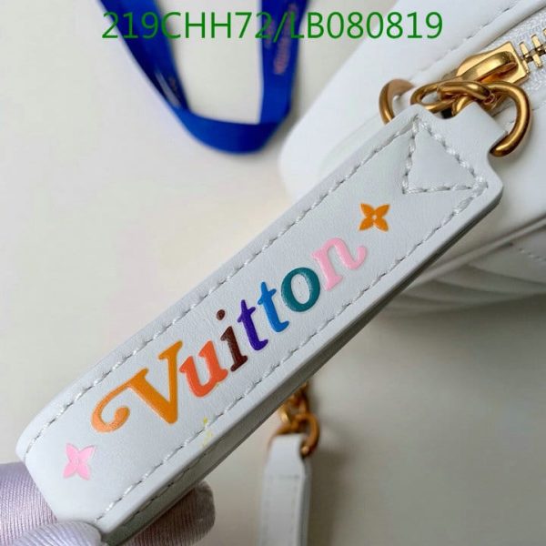 Louis Vuitton 1:1 Mirror Replica  Pale Blue Leather Wave Chain PM Bag  LB08081989756