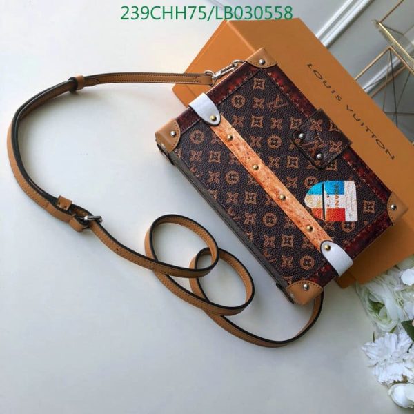 Louis Vuitton 1:1 Mirror Replica Petite Malle Monogram Pulp Canvas Shoulder Bag LB03055841236