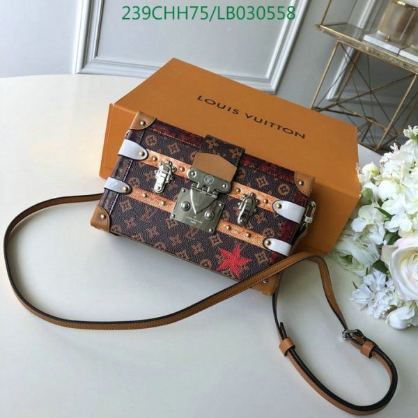 Louis Vuitton 1:1 Mirror Replica Petite Malle Monogram Pulp Canvas Shoulder Bag LB03055841236