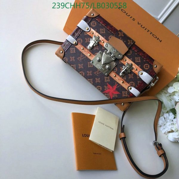 Louis Vuitton 1:1 Mirror Replica Petite Malle Monogram Pulp Canvas Shoulder Bag LB03055841236