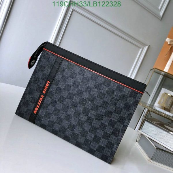 Louis Vuitton 1:1 Mirror Replica Pochette Voyage Damier Cobalt Race MM Blue Orange Tote Bag LB12232821654