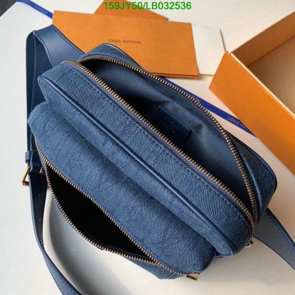 Louis Vuitton 1:1 Mirror Replica Pre-owned Outdoor Leather Handbag In Navy LB03253676540