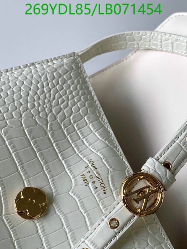 Louis Vuitton 1:1 Mirror Replica  Pre-owned Pont Leather Handbag In White LB07145487654