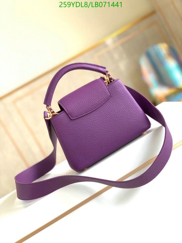 Louis Vuitton 1:1 Mirror Replica Purple Taurillon Leather and Python Capucines BB Bag LB07144131245