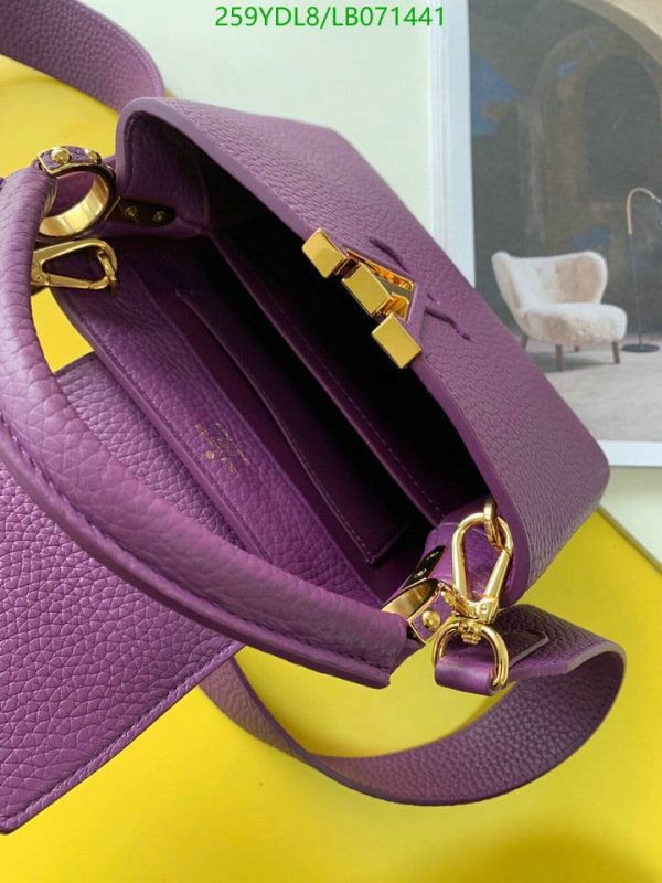 Louis Vuitton 1:1 Mirror Replica Purple Taurillon Leather and Python Capucines BB Bag LB07144131245