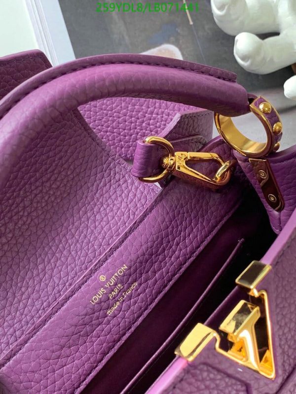 Louis Vuitton 1:1 Mirror Replica Purple Taurillon Leather and Python Capucines BB Bag LB07144131245