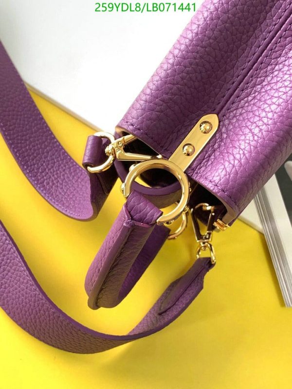 Louis Vuitton 1:1 Mirror Replica Purple Taurillon Leather and Python Capucines BB Bag LB07144131245