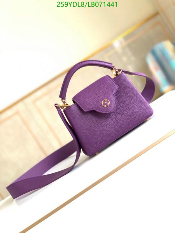 Louis Vuitton 1:1 Mirror Replica Purple Taurillon Leather and Python Capucines BB Bag LB07144131245